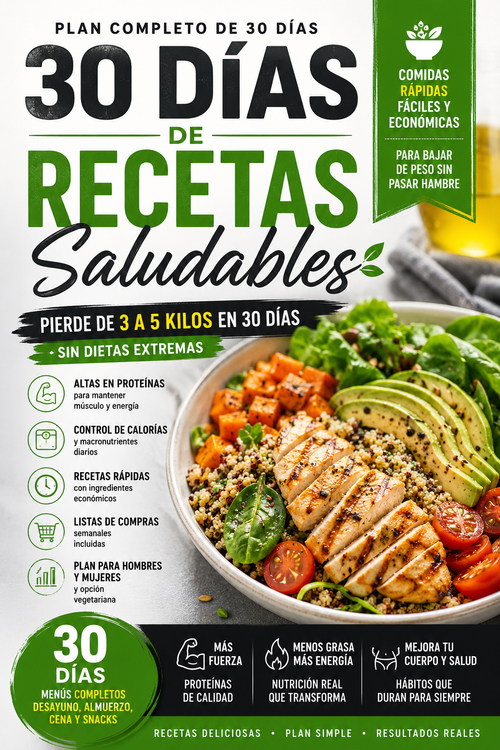 Bajá de 3 a 5 Kilos en 30 Días – Pack Completo (3 Ebooks)