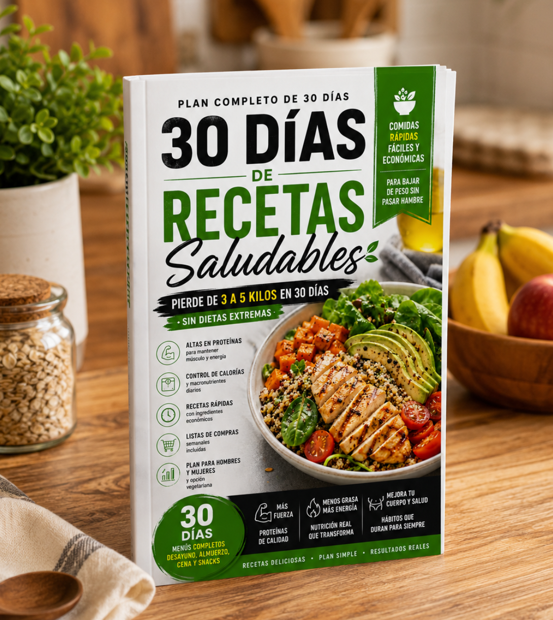 Bajá de 3 a 5 Kilos en 30 Días – Pack Completo (3 Ebooks)